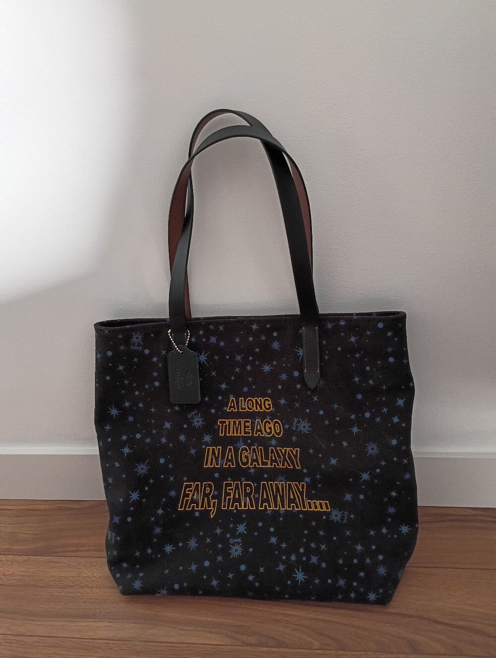 Coach X Star Wars Galaxy Starry Scroll Canvas Tote Bag 88038